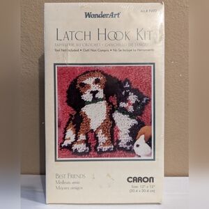 Wonder Art Latch Hook Kit "Best Friends" dog & cat